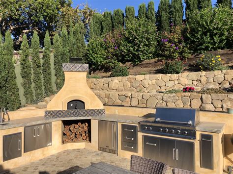 outdoor stucco kitchen